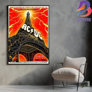 ACDC Paris 2025 PWR UP Tour Its A Long Way To The Top Poster At Stade de France In France On August 9 And 13 2025 Home Decor Poster Canvas