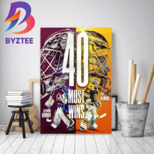 Alexandar Georgiev And Linus Ullmark 40 Most Wins In NHL Decor Poster Canvas