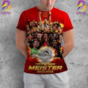 Bayer 04 Leverkusen Deutscher Meister Bundesliga Champions 2023 2024 All Over Print Shirt