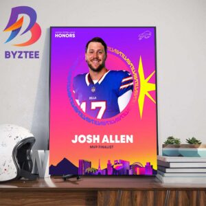 Buffalo Bills Josh Allen MVP Finalist NFL Honors Art Decor Poster Canvas