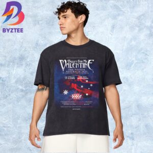 Bullet For My Valentine The Poison Australia 2025 Poster Celebrating 20 Years Of The Poison With Special Guests While She Sleeps And The Devil Wears Prada Unisex T-Shirt