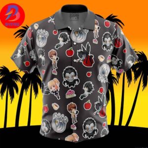 Chibi Death Note Pattern For Men And Women In Summer Vacation Button Up Hawaiian Shirt