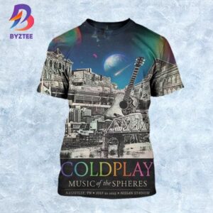 Coldplay Nashville 2025 Poster Music Of The Spheres World Tour At Nissan Stadium In Tennessee On July 22 2025 All Over Print Shirt