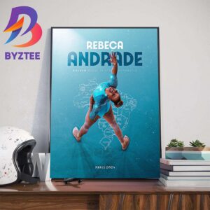 Congratulations To Rebeca Andrade Golden Medal In Floor Gymnastic At Olympic Paris 2024 Home Decorations Poster Canvas