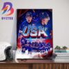 Congratulations To The 2024 College Football National Champions Are Michigan Wolverines Fooball Art Decor Poster Canvas