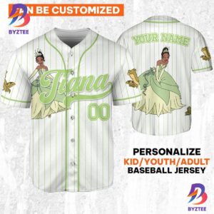 Custom Disney Princess Tiana Princess And The Frog Simple Baseball Jersey