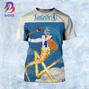Dallas Cowboys Dak Prescott x The Fantastic Four First Steps 2025 All Over Print Shirt