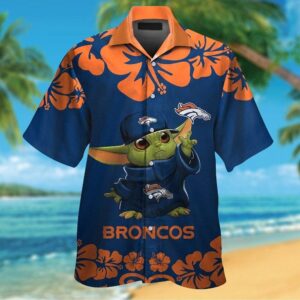 Denver Broncos Baby Yoda Tropical Hawaiian Shirt For Men And Women