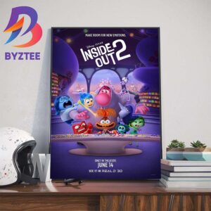 Disney x Pixar Make Room For New Emotions Inside Out 2 RealD 3D Poster Movie Wall Decor Poster Canvas