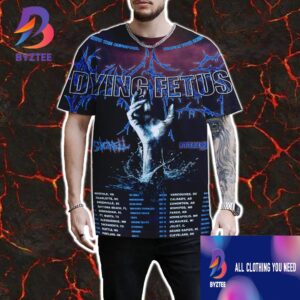 Dying Fetus North America Tour 2025 Into The Cesspool USA CAN Date List And Line Up All Over Print T-Shirt