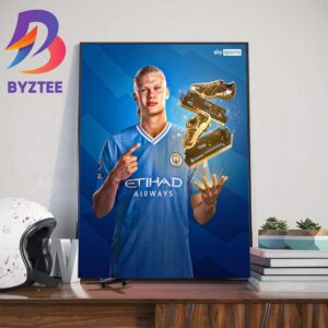Erling Haaland Back-To-Back Premier League Golden Boot Winner Wall Decor Poster Canvas