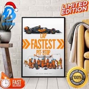 Fastest Lap And Fastest Pit-Stop For McLaren F1 In Las Vegas GP 2023 Stylish Home Poster