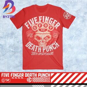 Five Finger Death Punch 2005-2025 20th Anniversary Knucklehead Exclusive Merch Two Sided Red All Over Print 3D Shirt