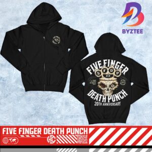 Five Finger Death Punch 2005-2025 20th Anniversary Knucklehead Hoodie Zip Two Sided Shirt