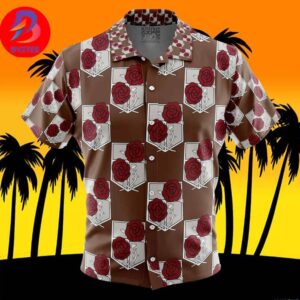 Garrison Attack on Titan For Men And Women In Summer Vacation Button Up Hawaiian Shirt