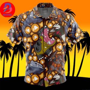 Ground Type Pokemon Pokemon For Men And Women In Summer Vacation Button Up Hawaiian Shirt