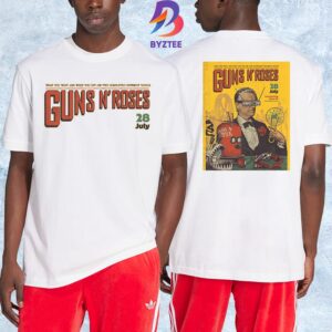 Guns N Roses Luxembourg 2025 World Tour Summer Poster At Luxembourg Open Air On July 28 2025 Two Sided Unisex T-Shirt