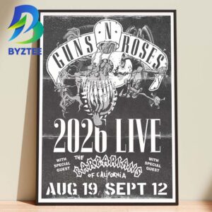 Guns N’ Roses The Barbarians Of California With Special Guest 2026 Live Home Decor Poster Canvas