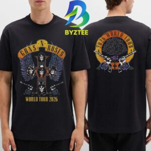 Guns N’ Roses World Tour 2026 Charcoal Two Sided T Shirt