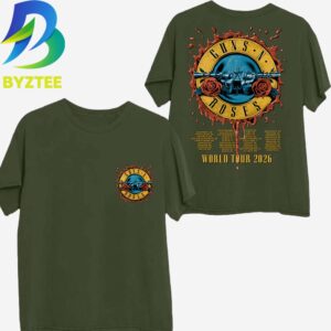 Guns N’ Roses World Tour 2026 Military Green Two Sided T-Shirt