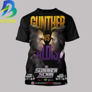 Gunther Vs Nick Aldis Summer Slam Minnebota WWE 2026 All Over Print T shirt