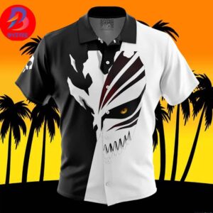Ichigo Hollow Mask Bleach For Men And Women In Summer Vacation Button Up Hawaiian Shirt