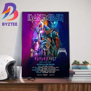 Iron Maiden The Future Past World Tour 2024 Coming Australia And New Zealand Wall Decor Poster Canvas