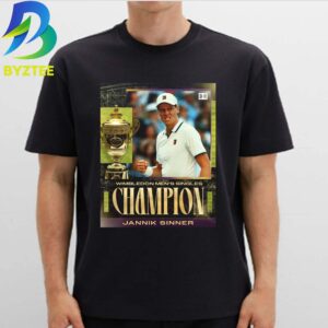 Jannik Sinner Wimbledon Champion 2026 Grand Slam Winner Tennis Wall Art Premium Unisex T- Shirt