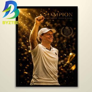 Jannik Sinner Wimbledon Champion 2026 Tennis Wall Art Grand Slam Winner Home Decor Poster Canvas