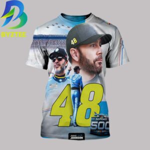 Jimmie Johnson Sport The Iconic No 48 Withe Legacy Motor Club For The 2027 DAYTONA 500 All Over Print Shirt