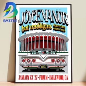 Joyce Manor Hot Mulligan Tigers Jam Origami Angel Inglewood Ca Jan 23th 2027 Home Decor Posterr Canvas