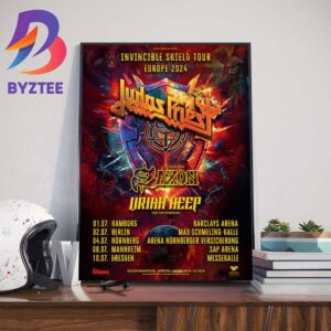 Judas Priest Invincible Shield Tour Europe 2024 on July 2024 Wall Decor Poster Canvas