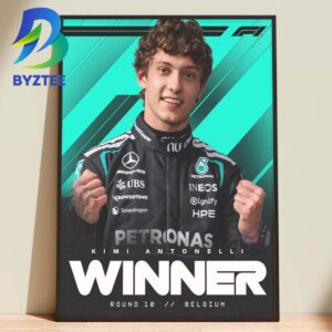Kimi Antonelli Winner Round 10 Belgium F1 2026 Home Decor Poster Canvas