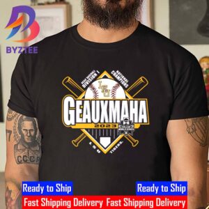 LSU Tigers Geauxmaha 2023 NCAA Mens Baseball College World Series Champions Unisex T-Shirt