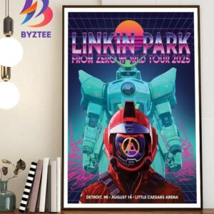 Linkin Park Detroit 2025 From Zero World Tour Exclusive Poster At Little Caesars Arena In Michigan On August 14 2025 Home Decor Wall Art Poster Canvas