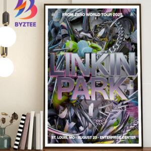 Linkin Park St Louis 2025 From Zero World Tour Exclusive Poster At Enterprise Center In Missouri On August 23 2025 Home Decor Wall Art Poster Canvas