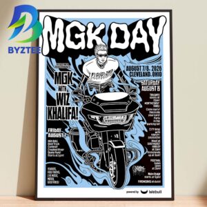 MGK With Wiz Khalifa MGK Day Cleveland, Ohio August 7th 2026 Home Decor Poster Canvas