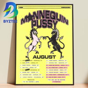 Mannequin Pussy Worldwide Tour August 2026 Home Decor Poster Canvas