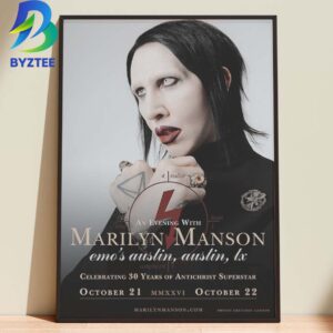 Marilyn Manson Emo’s Ausin Ausin Tx  October 21th 2026 Celebrating 30 Years Of Antichrist Superstar Home Decor Poster Canvas