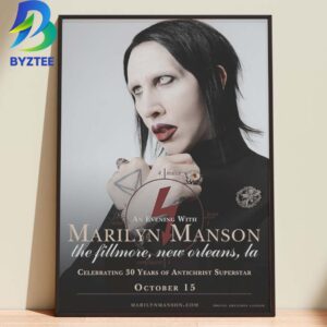 Marilyn Manson The Fillmore New Orleans La October 15th 2026 Celebrating 30 Years Of Antichrist Superstar Home Decor Poster Canvas