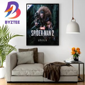 Marvels Spider-Man 2 Kraven The Hunter Poster Wall Decor Poster Canvas