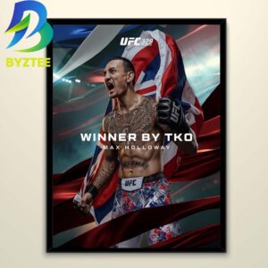 Max Holloway Defeats Conor McGregor by TKO at UFC 329 Home Decor Poster Canvas