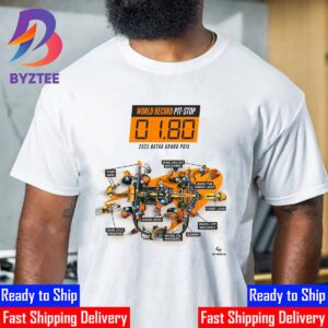 McLaren F1 Team New World Record Holders 1.80s The Fastest Ever F1 Pit-Stop at 2023 Qatar GP Classic T-Shirt
