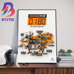 McLaren F1 Team New World Record Holders 1.80s The Fastest Ever F1 Pit-Stop at 2023 Qatar GP Wall Decor Poster Canvas