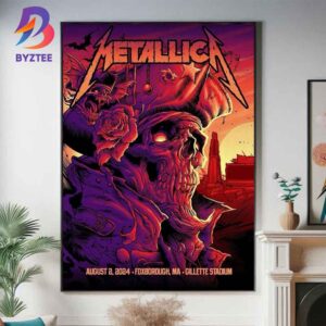 Metallica At Gillette Stadium Foxborough MA M72 World Tour Poster For The Show On August 2 2024 M72 North America Home Decor Poster Canvas