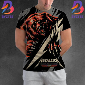 Metallica Exclusive Pop-Up Shop Poster The Red Black Bear For M72 Chicago IL US M72 North American Tour 2024 All Over Print Shirt