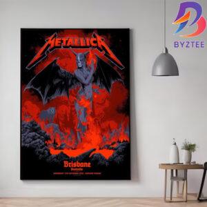 Metallica M72 Brisbane Australia Venue Poster By Ken Taylor Pop Up Shop At Suncorp Stadium On 12 November 2025 Canvas Poster