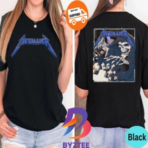 Metallica M72 Chicago Merch Poster Night 2 The Skeleton At Soldier Field Chicago IL US M72 North American Tour 2024 August 11st 2024 Two Sides Essential T-Shirt