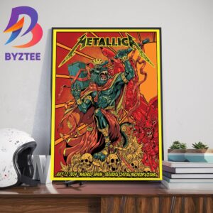 Metallica Tonight M72 World Tour M72 Madrid Final 2024 No Repeat Weekend In Europe At Estadio Civitas Metropolitano Madrid Spain July 12th 2024 Home Decor Poster Canvas
