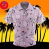 Mew x Mewtwo Pokemon For Men And Women In Summer Vacation Button Up Hawaiian Shirt Mew x Mewtwo Pokemon For Men And Women In Summer Vacation Button Up Hawaiian Shirt
